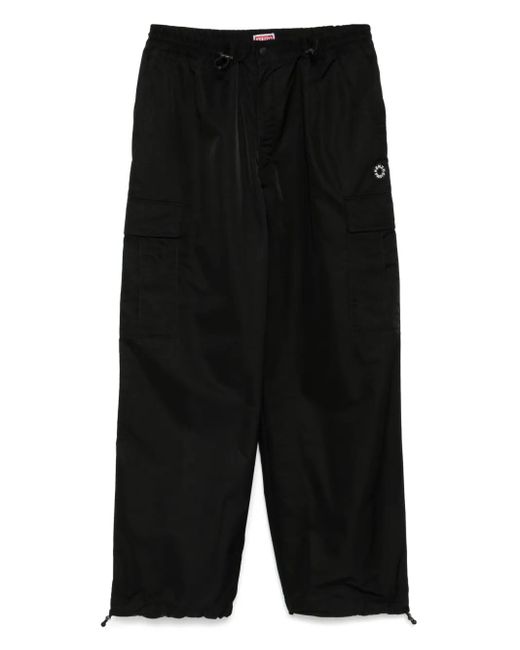メンズ KENZO ロゴパッチ カーゴパンツ Black