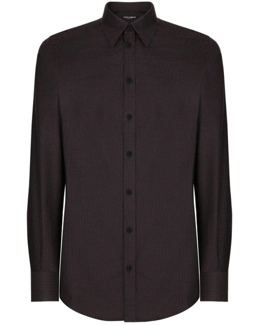Dolce & Gabbana Hemd mit Mikro-Punktemuster in Black für Herren