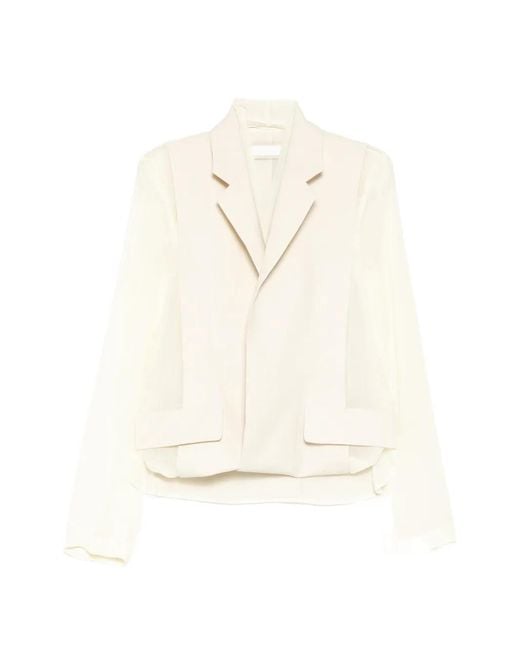 Litkovskaya White Tucked-Hem Layer Jacket