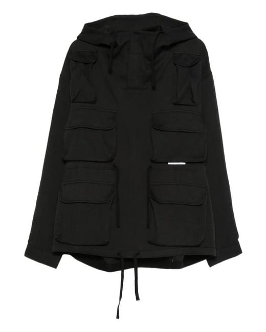 (w)taps Black Hoodie À Poches Multiples for men