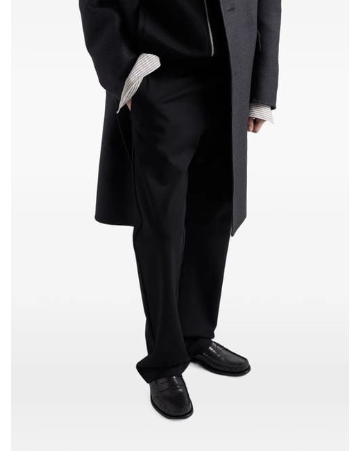 Prada Black Fleece Pants With Re-Nylon Details for men