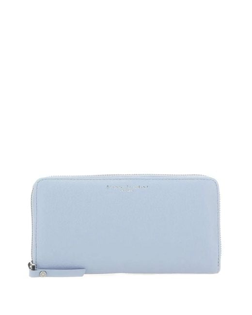 Gianni Chiarini Blue Grain Zip Leather Wallet