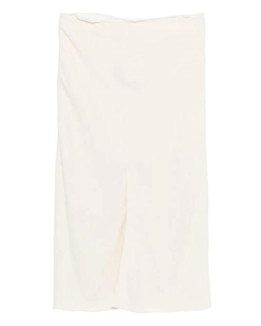AMI White Split-Front Skirt