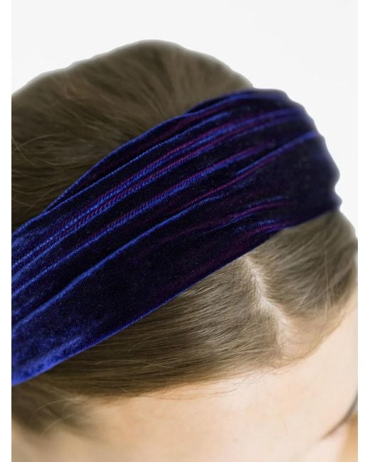 Jennifer Behr Blue Natasha Velvet Headband