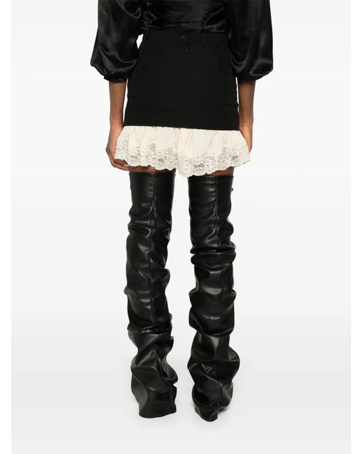 Balenciaga Black Lace-Detail Mini Skirt