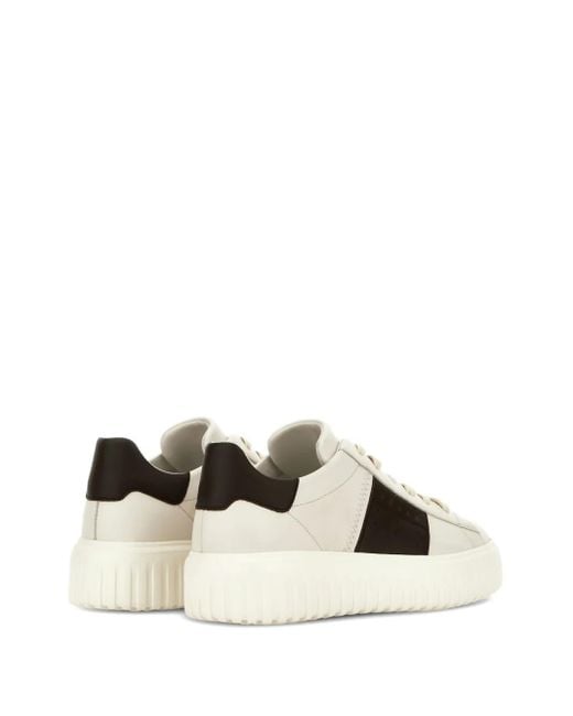 Hogan White H-Stripes Sneakers for men