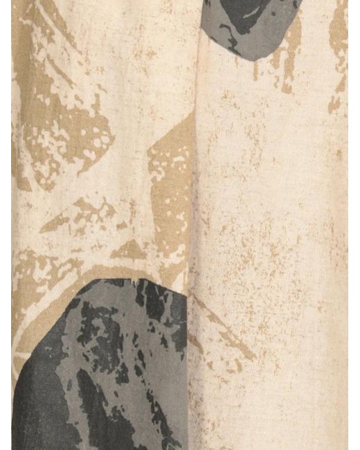 Y's Yohji Yamamoto White Abstract-Print Pleated Trousers