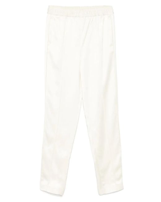 Jil Sander White Elasticated Straight-Leg Trousers
