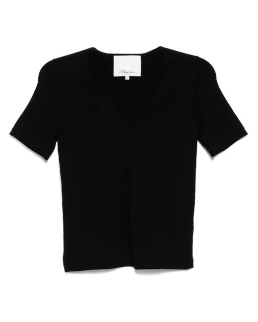 3.1 Phillip Lim Black Compact Rib Tee