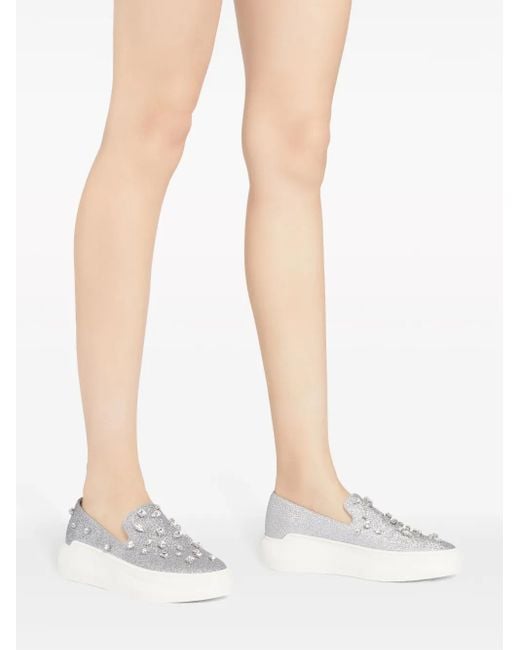 Giuseppe Zanotti Gray Afelia Slip-On Sneakers