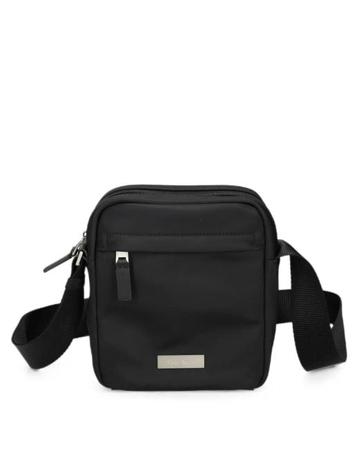 Calvin Klein Black Logo-Plaque Shoulder Bag for men