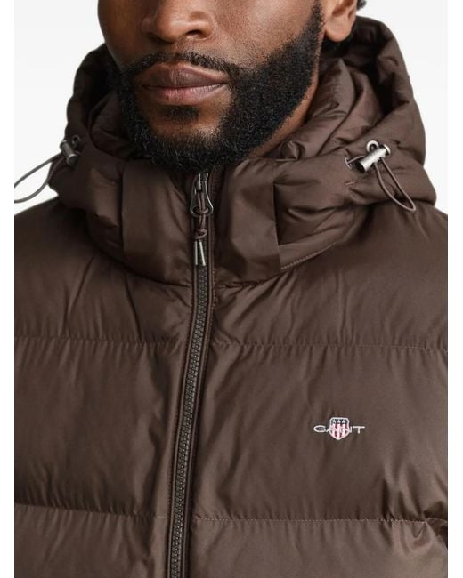 Gant Brown Hooded Padded Jacket for men