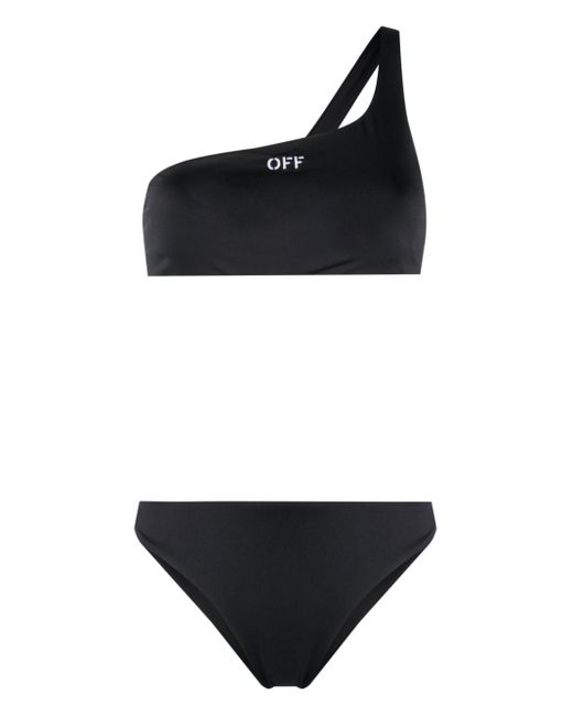 Bikini con bordado Off Stamp Off-White c/o Virgil Abloh de color Black