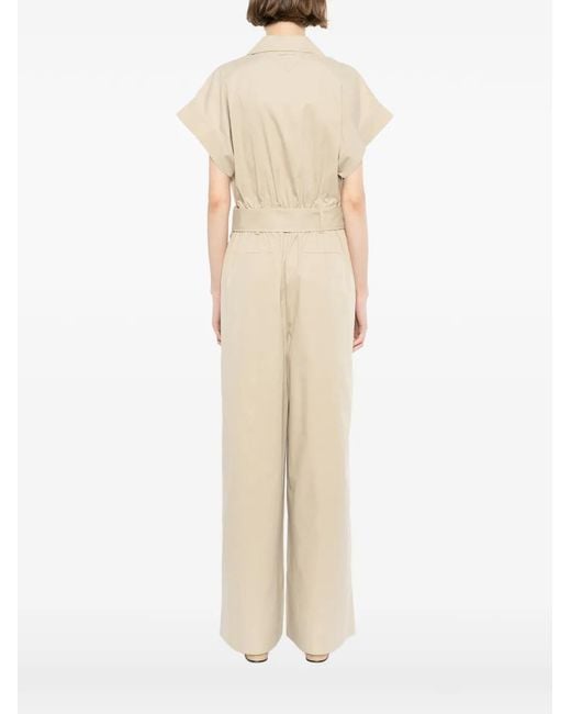 Karl Lagerfeld Natural Shirt-Collar Jumpsuit