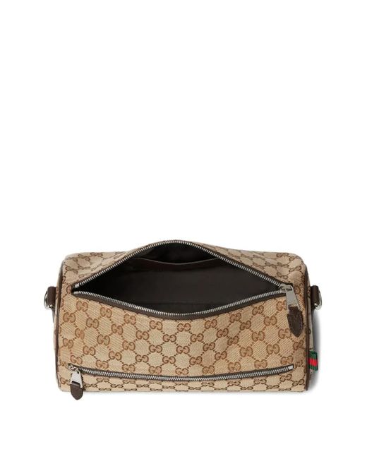 Gucci Natural Small Logo-Patterned Cylindrical Shoulder Bag