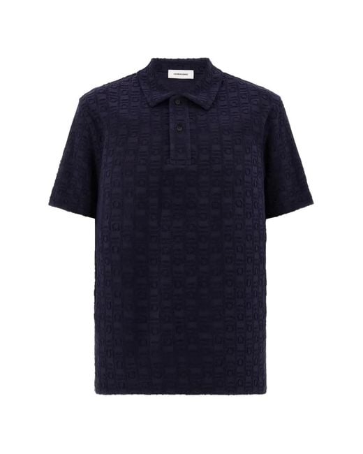 Ferragamo Blue Monogram Polo Shirt for men