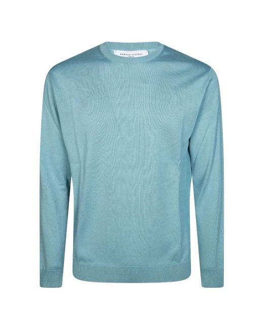 Daniele Fiesoli Blue Fine-Knit Jumper for men