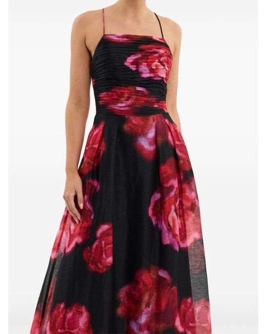 Rebecca Vallance Red Rosina Kleid mit Blumenmotiv
