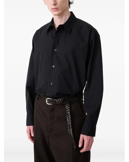 Studio Nicholson Black Hal Sanded-Cotton Shirt for men
