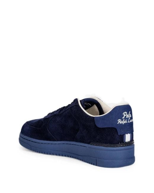 Polo Ralph Lauren Blue Baskets Master Ct Rib À Logo Brodé En Daim for men