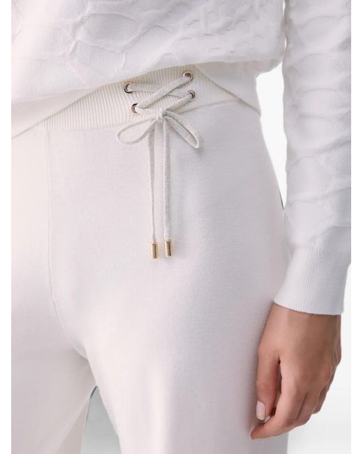 Liu Jo White Knit Trousers With Drawstrings