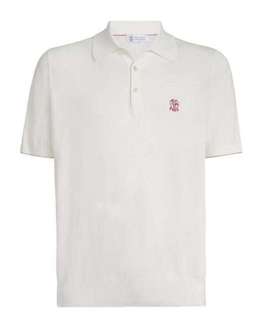 メンズ Brunello Cucinelli ボタン ポロシャツ White