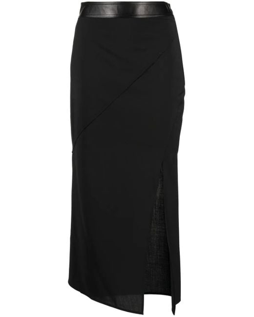 Helmut Lang Black Panelled Midi Skirt
