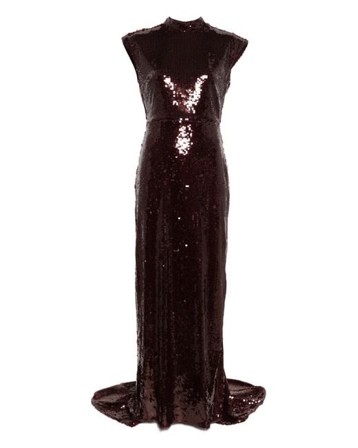 Cap-sleeve maxi dress ROTATE BIRGER CHRISTENSEN de color Purple