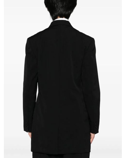 Yohji Yamamoto Black Blazer En Gabardine De Laine for men