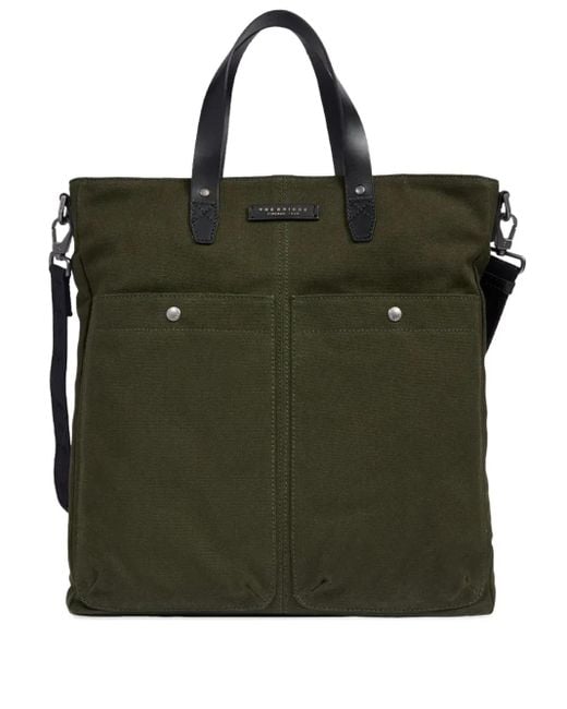 The Bridge Green Patch-Pocket Tote Bag
