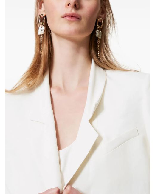 Twinset Blazer Met Open Voorkant in het White