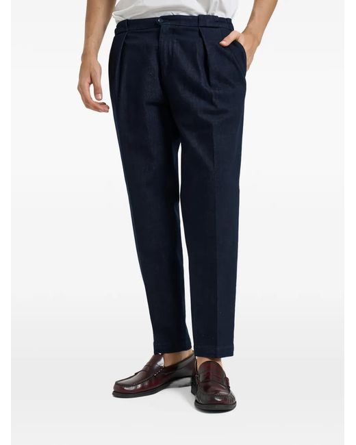 Briglia 1949 Blue Pleated Tapered-Leg Jeans for men