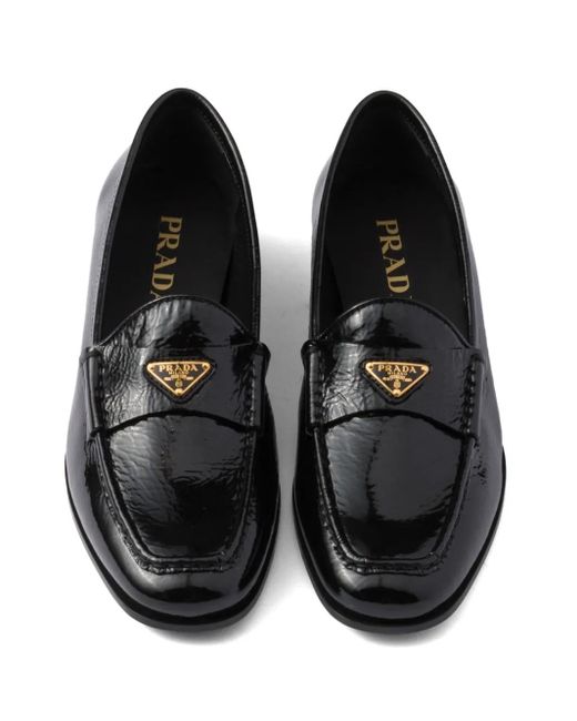 Prada Black Loafer Aus Lackleder