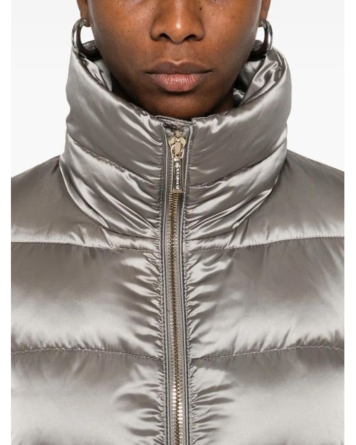 Moorer Gray Quilted High-Neck Jacket