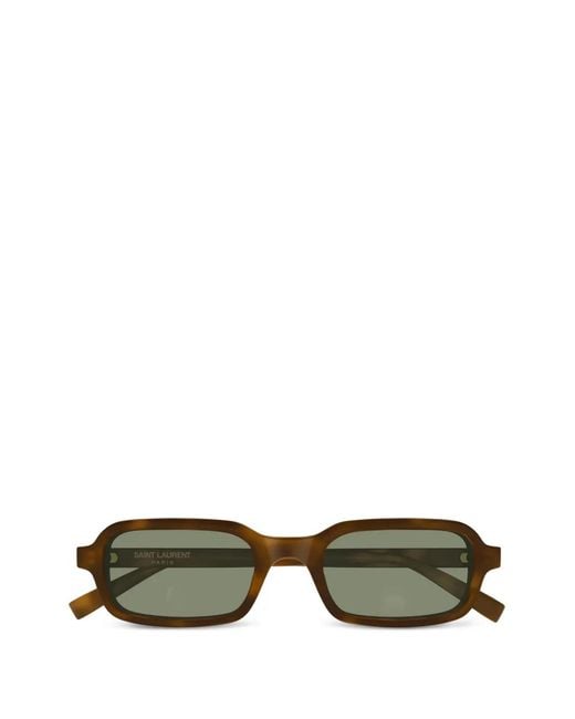 Saint Laurent Green Sl 908 Rectangle-Frame Sunglasses