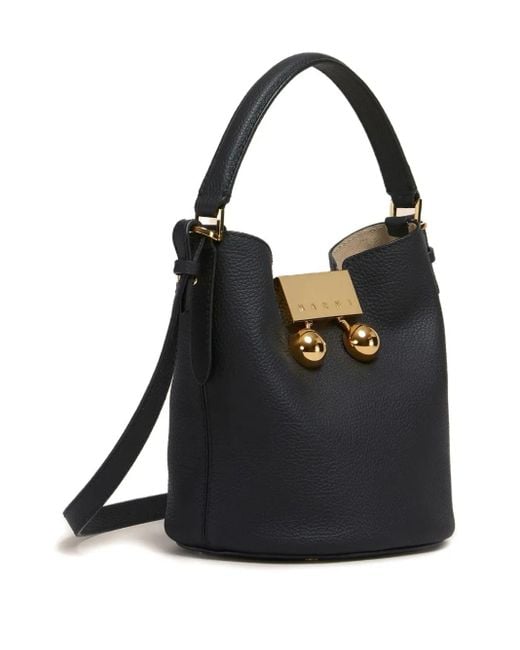 Marni Black Trunkaroo Leather Bucket Bags