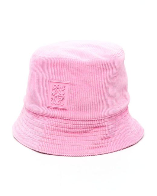 Loewe Pink Anagram-patch Corduroy Bucket Hat
