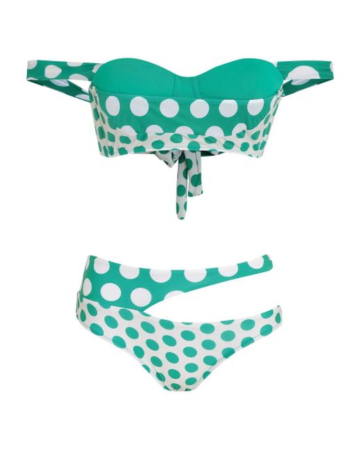 Amir Slama Green Bikini Mit Polka Dots
