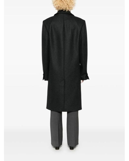 Totême  Black Double-Breasted Coat