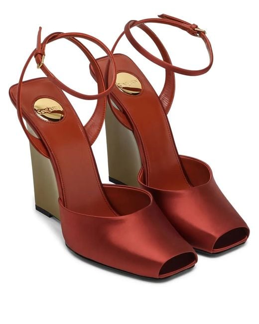 Saint Laurent Brown La Scandale Heeled Sandals