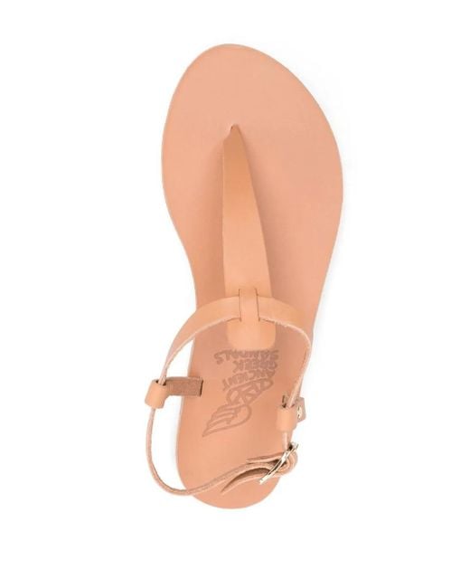 Ancient Greek Sandals Brown Leather Open-Toe Sandals
