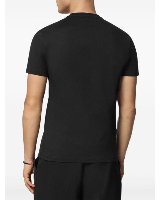 T-shirt en coton à logo Medusa Versace pour homme en coloris Black