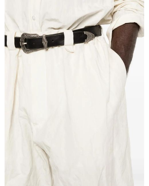 Willy Chavarria White Toluca Elasticated Shorts for men