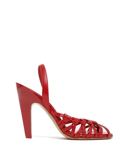 Chloé Red "Estra" High Heel Sandals