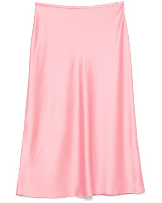 Blumarine Pink Satin Midi Skirt