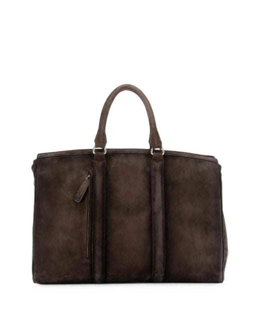 Officine Creative Brown Sac Fourre-Tout Quentin 009 En Daim for men