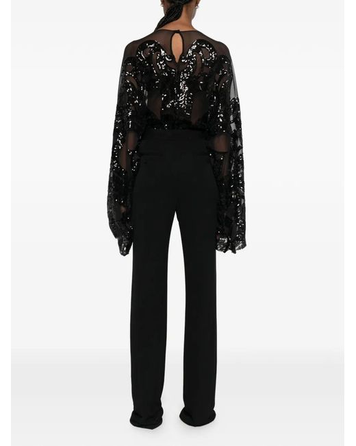 Norma Kamali Black Body À Sequins Brodés