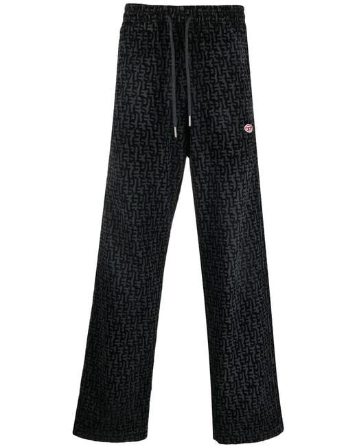 DIESEL Black D-Martians Denim Track Pants for men