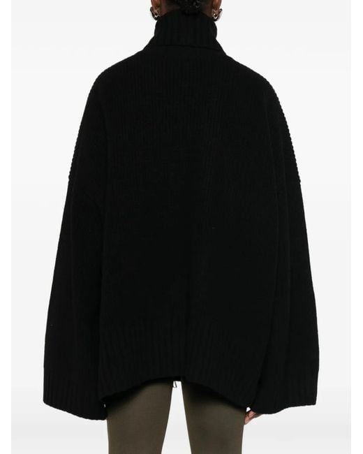 Frankie Shop Black Veda Ribbed-Knit Zip-Fastening Cardigan