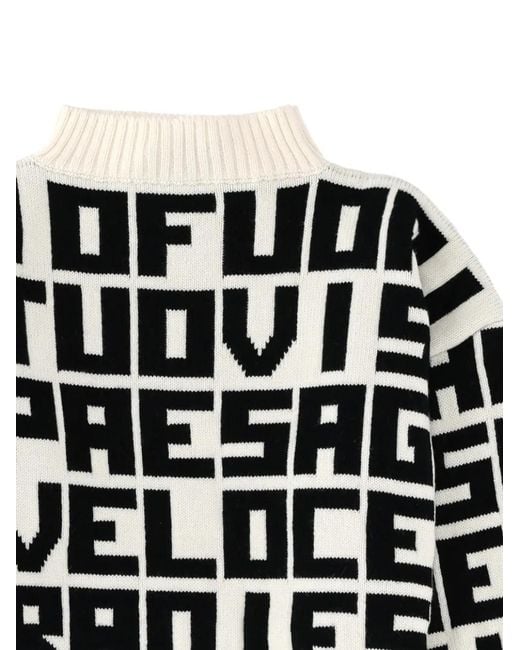 MSGM Black Cropped Long-Sleeve Sweater